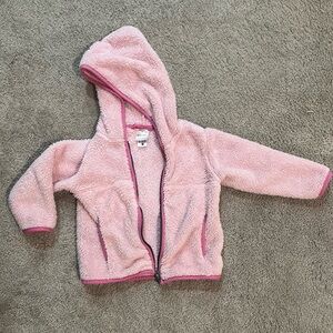 Hanna Andersson Marshmallow Pink Hoodie Jacket Zip Up Coat Size 3T or 90cm